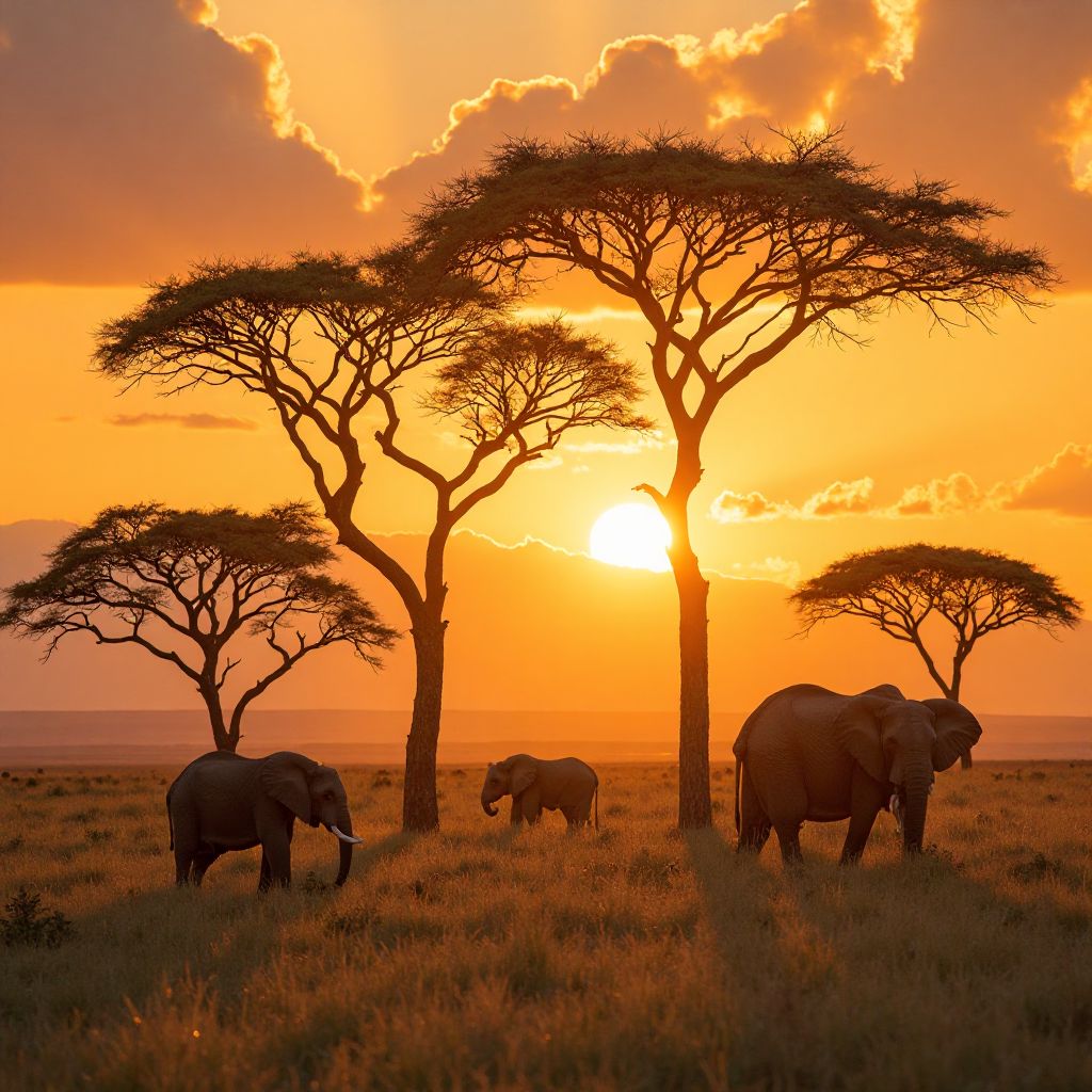 Afrikanische Safari mit Wildtieren